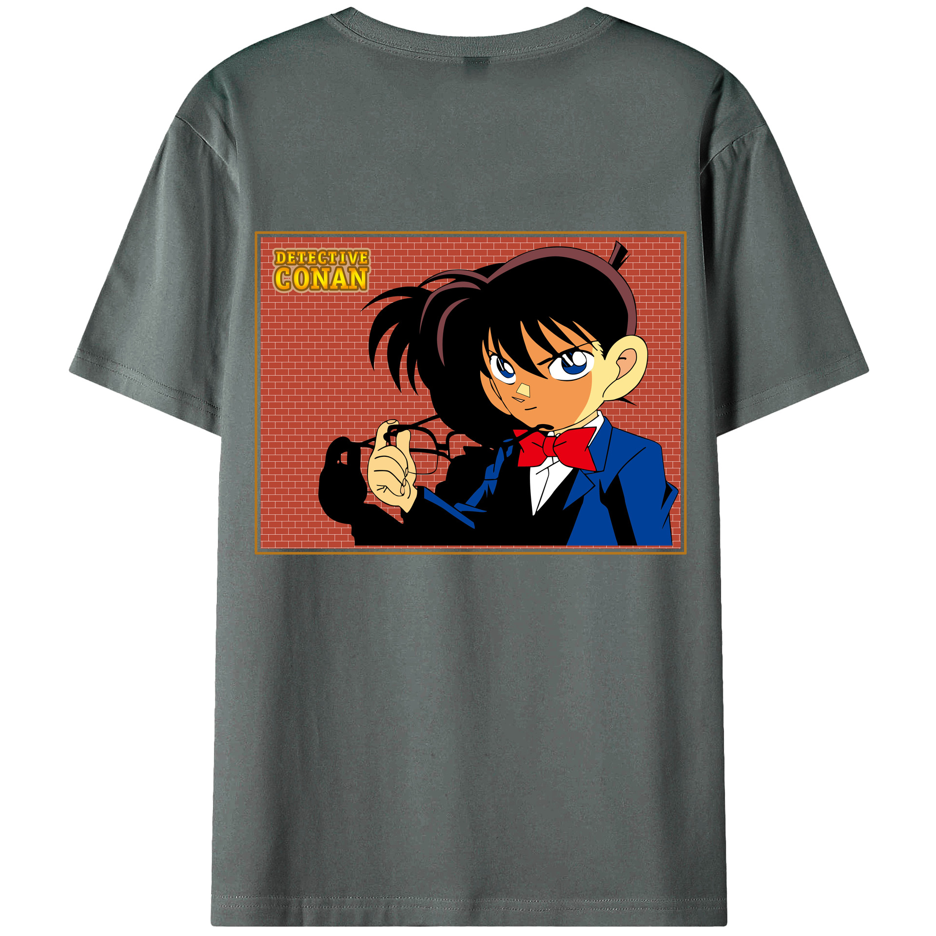 （画像用） 名探偵コナン 江戸川 コナン Detective Conan Conan Edogawa 綿100％半袖Tシャツ（背面プリント）